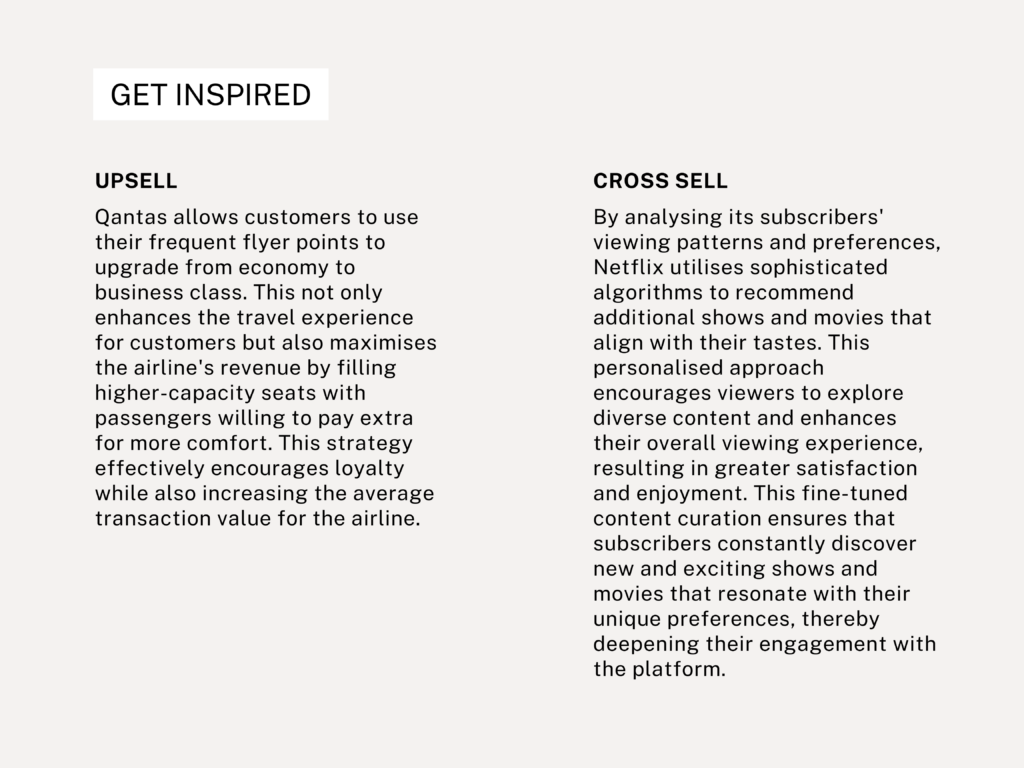 Upsell + Cross sell