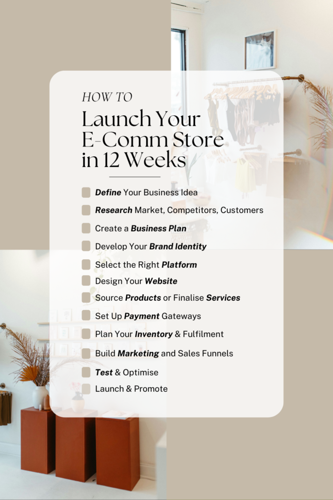 How to Launch Your E-Comm Store in 12 Weeks